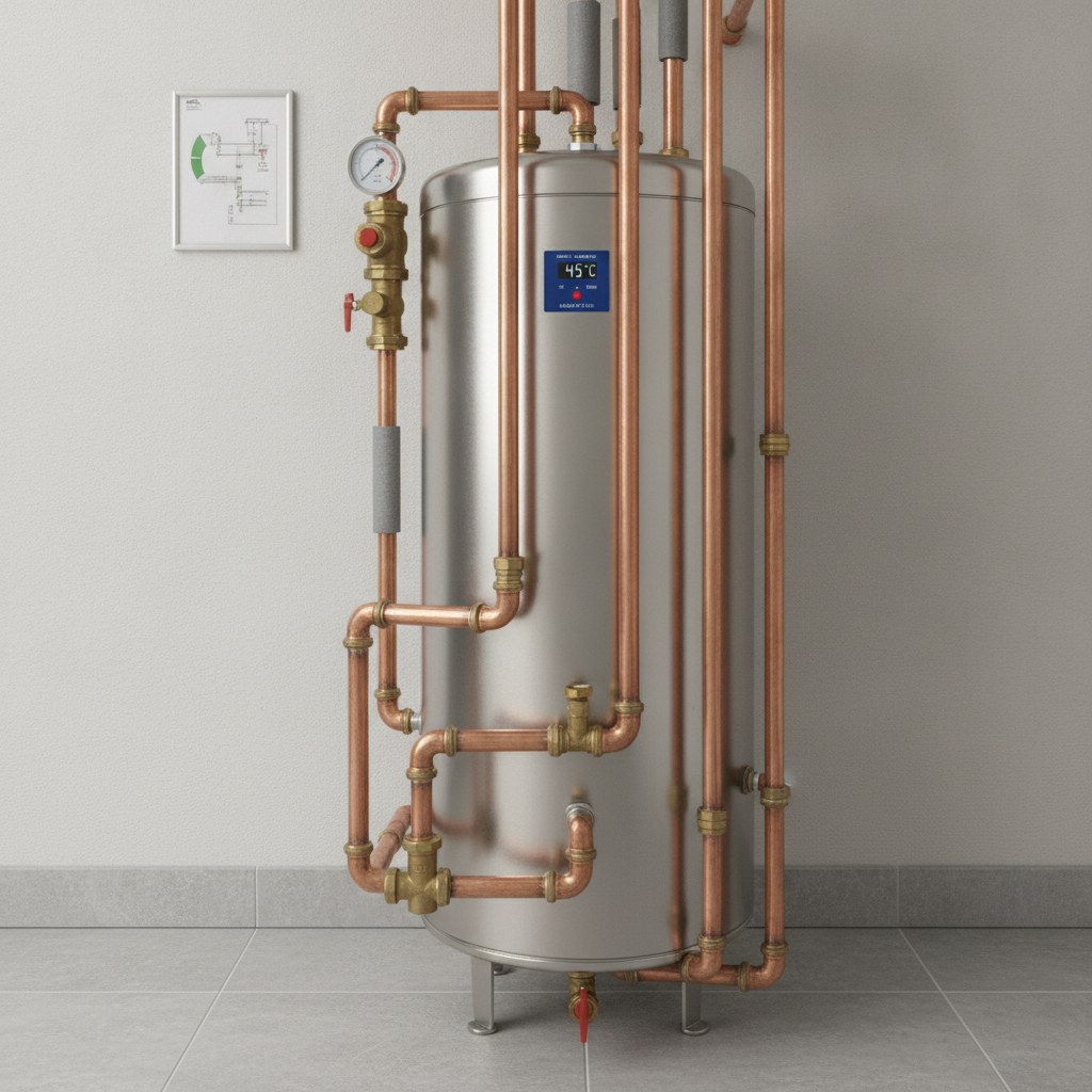 Unvented hot water cylinder